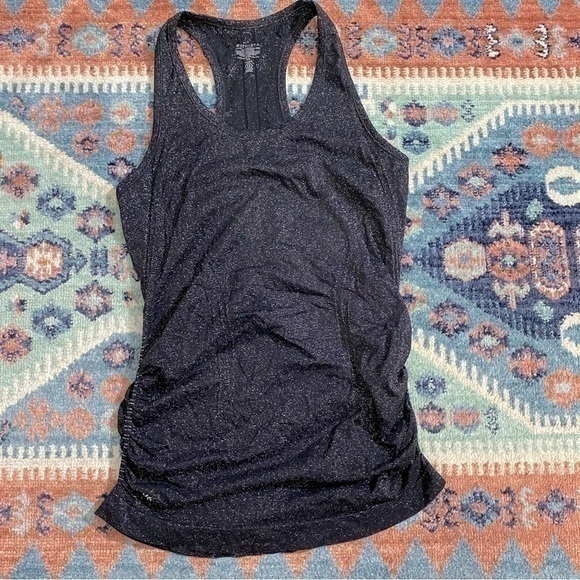 Athleta XS Seamless Stretch Tank Top‎ Black Sparkle Racerback - Picture 2 of 11